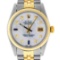 Rolex Mens 2 Tone 14K MOP Diamond 36MM Datejust Wristwatch