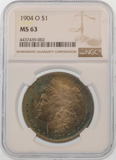 1904-O $1 Morgan Silver Dollar Coin NGC MS63 AMAZING TONING