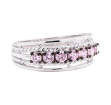 0.50 ctw Pink Topaz Ring - 10KT White Gold