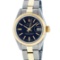 Rolex Ladies 2 Tone 14K Black Index 26MM Oyster Band Fluted Datejust Wristwatch