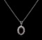 2.53 ctw Tourmaline and Diamond Pendant With Chain - 14KT White Gold