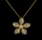 0.73 ctw Diamond Pendant With Chain - 14KT Yellow Gold