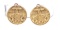 Chanel Gold Textured Medallion Clip On Disc Earrings