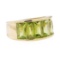 4.50 ctw Peridot Ring - 14KT Yellow Gold