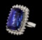 20.39 ctw Tanzanite and Diamond Ring - 14KT White Gold