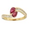 0.77 ctw Ruby and Diamond Ring - 18KT Yellow Gold