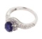 1.48 ctw Sapphire and Diamond Ring - 18KT White Gold