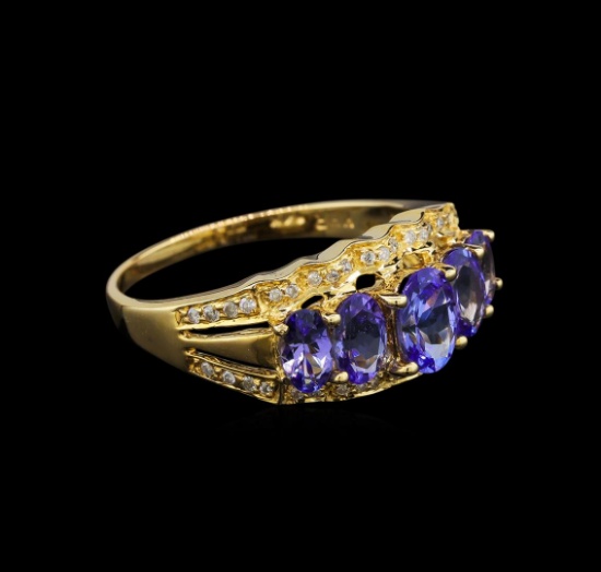 14KT Yellow Gold 2.22 ctw Tanzanite and Diamond Ring