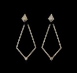 1.23 ctw Diamond Dangle Earrings - 14KT White Gold