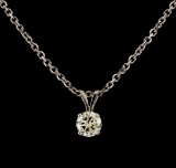 1.00 ctw Diamond Solitaire Pendant With Chain - 14KT White Gold