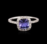 14KT White Gold 1.36 ctw Tanzanite and Diamond Ring