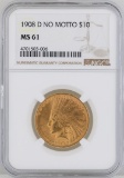 1908-D $10 Indian Head Eagle Gold Coin NGC MS61