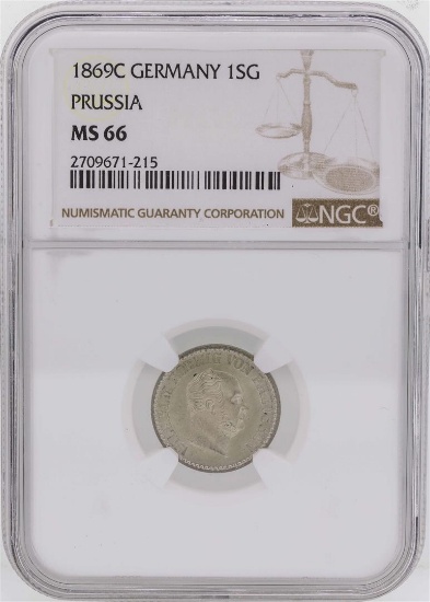 1869C Germany 1 Silber Groschen Prussia Coin NGC MS66