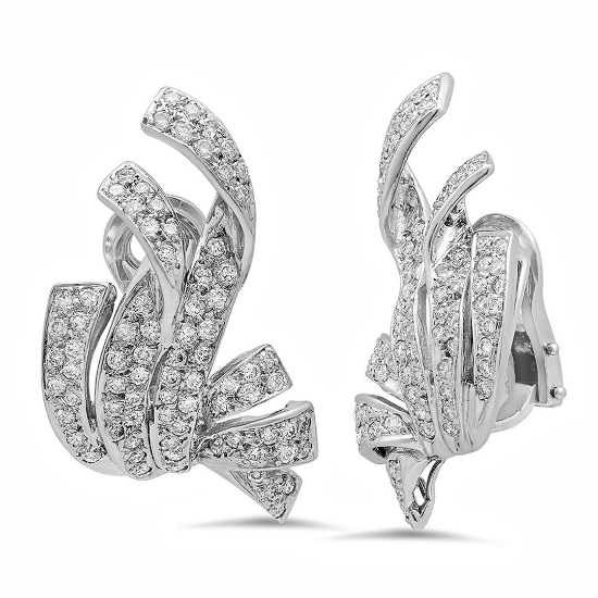 18k Gold 1.8CTW Diamond Earrings, (SI1-SI2/G-H)