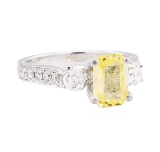 1.90 ctw Yellow Sapphire And Diamond Ring - 18KT Yellow Gold