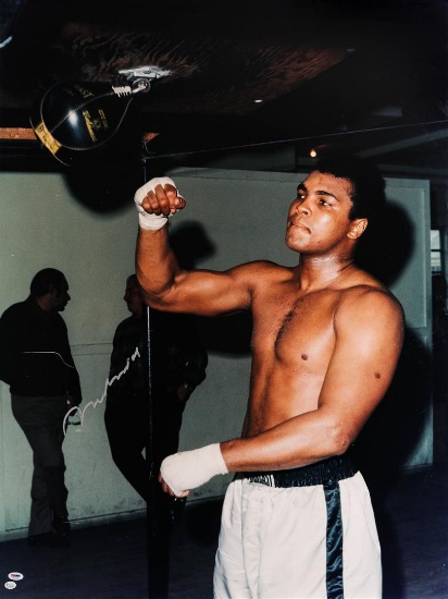 Muhammad Ali Training on Speedbag - Color Print