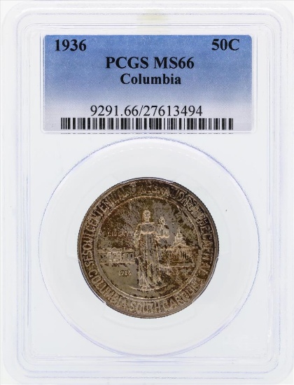 1936 Columbia Commemorative Half Dollar Coin PCGS MS66