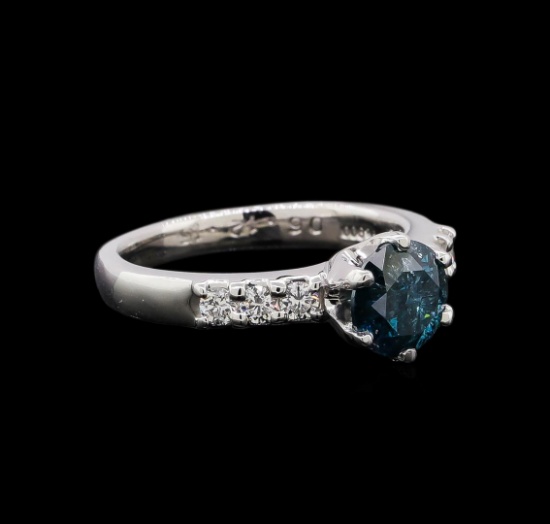 1.35 ctw Blue Diamond Ring - Platinum