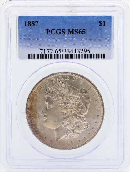 1887 $1 Morgan Silver Dollar Coin PCGS MS65