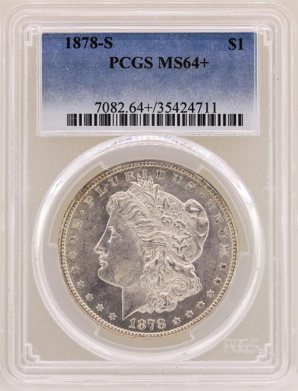 1878-S $1 Morgan Silver Dollar Coin PCGS MS64+