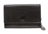 Bvlgari Black Grained Leather Six Key Holder Case