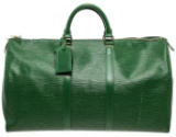 Louis Vuitton Green Epi Leather Keepall 55 cm Duffle Bag Luggage