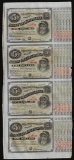 Uncut Sheet of (4) State of Louisiana Baby Bond Obsolete Notes