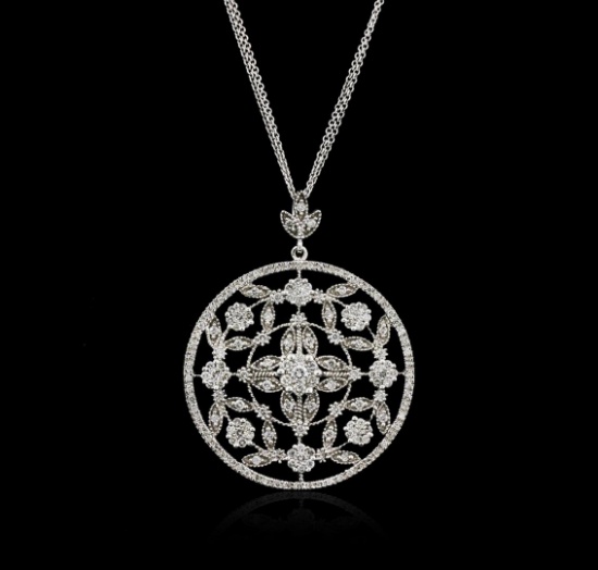 14KT White Gold 2.38 ctw Diamond Pendant With Chain