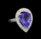 14KT White Gold 5.00 ctw Tanzanite and Diamond Ring