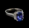 2.86 ctw Tanzanite and Diamond Ring - 14KT White Gold