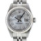 Rolex Ladies Stainless Steel Mother Of Pearl Diamond Quickset Datejust Wristwatc