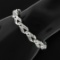 14K White Gold 2.25 ctw Baguette & Round Diamond Split Open Link Tennis Bracelet