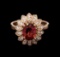 2.22 ctw Pink Tourmaline and Diamond Ring - 14KT Rose Gold