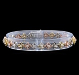 1.22 ctw Diamond Bracelet - 14KT Tri Color Gold