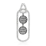 18k White Gold 1.10CTW Diamond Pendant, (SI1-SI2/G-H)