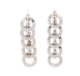 0.70 ctw Diamond Earrings - 14KT White Gold