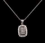 0.34 ctw Diamond Pendant With Chain - 18KT White Gold