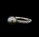 Pearl and Diamond Ring - 14KT White Gold