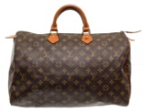 Louis Vuitton Monogram Canvas Leather Speedy 40 cm Bag