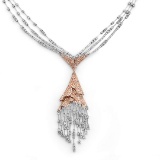 18k White/rose Gold 7.23CTW Diamond Necklace, (SI1/H)