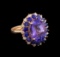 14KT Rose Gold 5.94 ctw Tanzanite, Sapphire and Diamond Ring