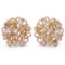 18k Three Tone Gold 7.72CTW Diamond, Pink Diamond and Multicolor Dia Earrings, (