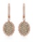 14k Rose Gold 1.23CTW Diamond and Brown Diamonds Earrings, (SI/H)