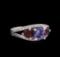 1.27 ctw Ruby, Tanzanite, and Diamond Ring - 14KT White Gold