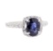 2.26 ctw Sapphire And Diamond Ring - 14KT White Gold