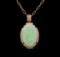14KT Rose Gold 12.92 ctw Opal and Diamond Pendant With Chain