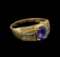 14KT Yellow Gold 1.04 ctw Tanzanite and Diamond Ring