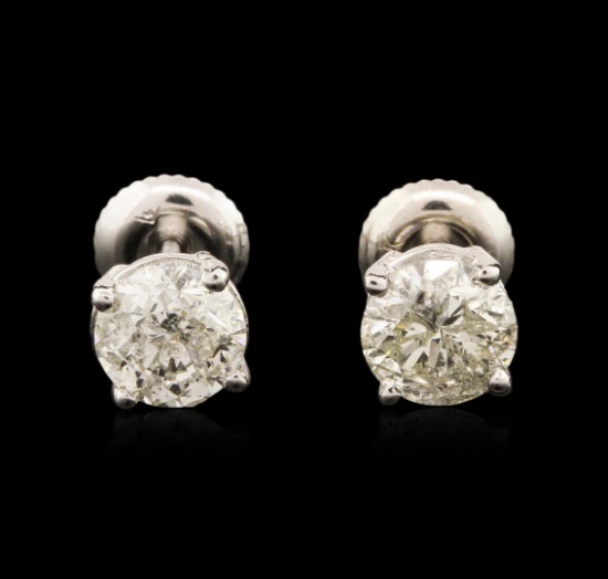 14KT White Gold 1.69 ctw Diamond Stud Earrings