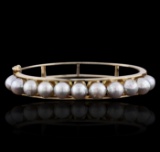 14KT Yellow Gold Pearl Bangle