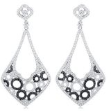 18k White Gold 3.52CTW Diamond Earrings, (VS2 /G-H)